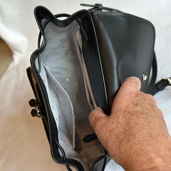 NWOT Kate Spade Black Leather Small Backpack Purse & Wallet combination Bag - Picture 14 of 14